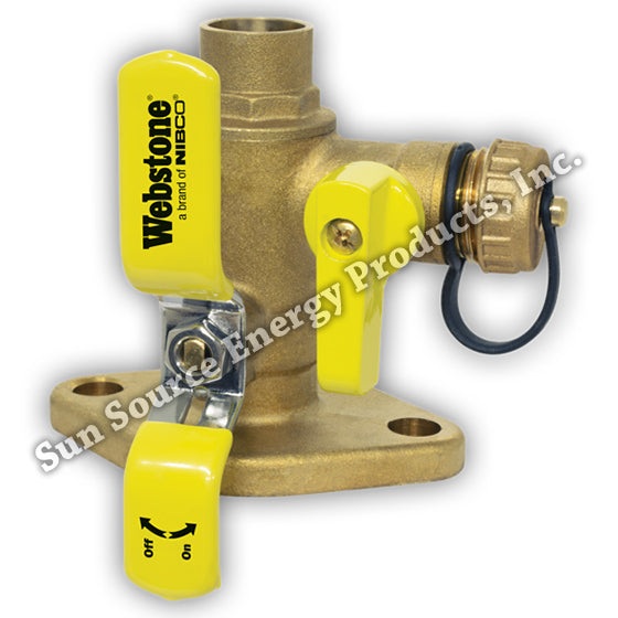 Webstone Isolator 50414, Brass Flange w/Ball Valve & Drain, 1"C