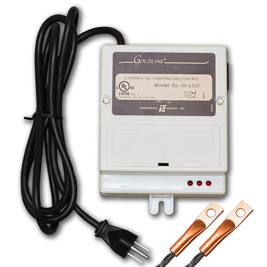 Goldline GL-30-LCO Solar Hot Water Controller, with Line Cord, with 10k Sensors