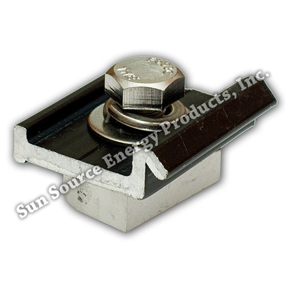 SunEarth RexRack Strut Nut with SunEarth Panel Clip, Black (C-SSN-BA)